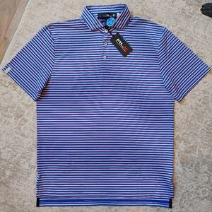 NWT M RLX Ralph Lauren Golf Striped Active Athleisure Performance Polo Shirt NEW